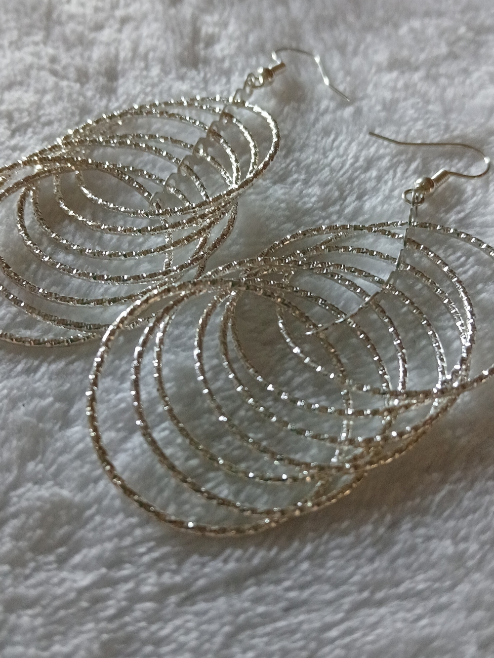 Silver Multi-Hoop Dangle Earrings - GORGEOUS! - Picture 2 of 3